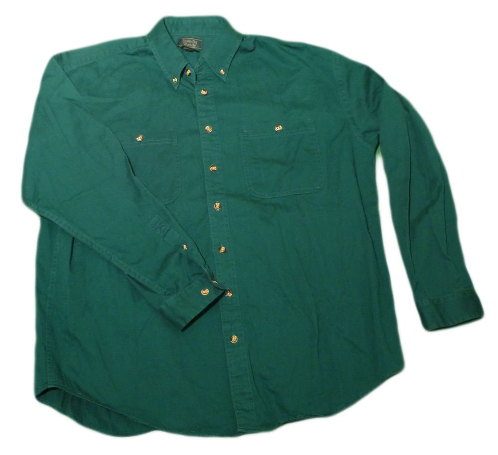 Mens Green SCANDIA WOODS Button Down Shirt XL