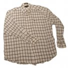 Mens Off White Tan Black ALEXANDER JULIAN COLOURS Button Down Shirt XL
