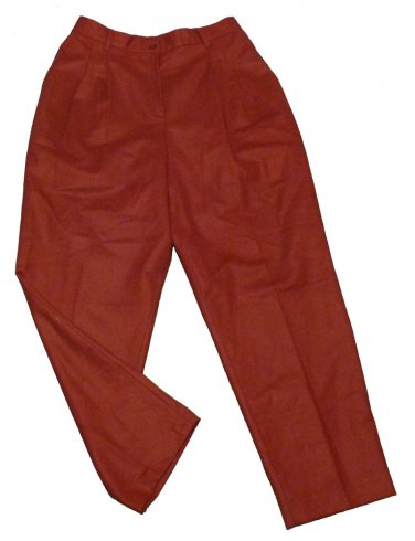 Womens Maroon SAG HARBOR Pleated Dress Pants 14P