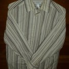 CONCEPTS CLAIBORNE Men's Shirt - Creme Maroon Black & Brown - Size Medium *