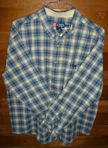 Mens Blue Tan Gray CHAPS RALPH LAUREN Button Down Shirt XXL