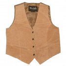 Womens Brown MARIAH Leather Vest Small
