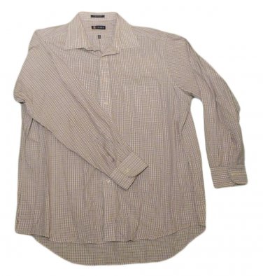 Mens Gray Maroon White CHAPS RALPH LAUREN Wrinkle Free Button Down Shirt XL
