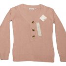 Womens Pink LIZ CLAIBORNE Half Button Sweater Small NWT