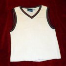 Womens White with Blue Maroon Trim LIZ CLAIBORNE Vest Large