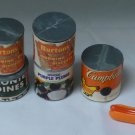 Vintage Dollhouse Miniature Cans of Food Groceries