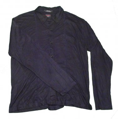 Mens Blue TOMMY HILFIGER Button Down Shirt Large Polyester Blend