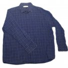 Mens Blue Black PERRY ELLIS Button Down Shirt Large