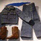 Vintage Barbie & Friends Ken Blue Way Out West Outfit Jacket Pants Boots