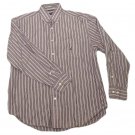 Mens Gray Maroon White NAUTICA Button Down Shirt Large