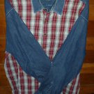 Mens Blue Maroon Gray SUTTER & GRANT Denim Button Down Shirt 2XLT