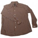Mens Brown Blue Gray AXCESS Classic Fit Button Down Shirt XL