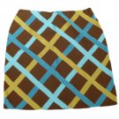 Womens Brown Blue Green ABR NEW YORK Casual Dress Skirt 8