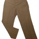 Mens Brown HAGGAR Adjustable Waist Dress Pants 40 X 27 1/2 Polyester Blend