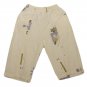 Womens Off White Green Blue KAKIUS Casual Capris M Medium 100% Cotton