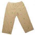 Womens Tan CHADWICKS Casual Capris 14 100% Cotton Inseam 22 1/2
