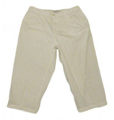 Womens Off White COVINGTON Stretch Capris 14P Inseam 19 1/2 Cotton Blend Petites
