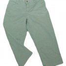 Womens Green CHEROKEE Capris 10 Cotton Blend Inseam 21