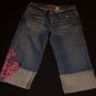 Womens Blue Pink OLD NAVY Denim Capris 4 X 17 100% Cotton
