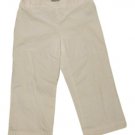 Womens Off White LIZ CLAIBORNE Audra Capris 12 Inseam 21 1/2 Cotton Blend