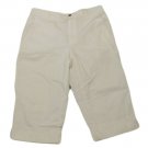 Womens Off White LIZ CLAIBORNE Casual Capris 12 100% Cotton Inseam 17 1/2