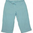 Womens Turquoise White ALFRED DUNNER Woman Capris 24W NWT Cotton Blend Inseam 22