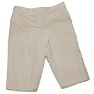 Womens White BASIC EDITIONS Classic Fit Pants Capris 20W Cotton Blend
