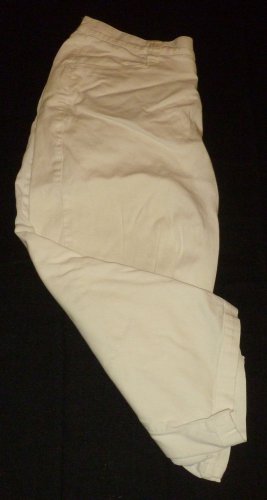 Womens White LEE Pants Capris 16M Inseam 18 1/2 Cotton Blend
