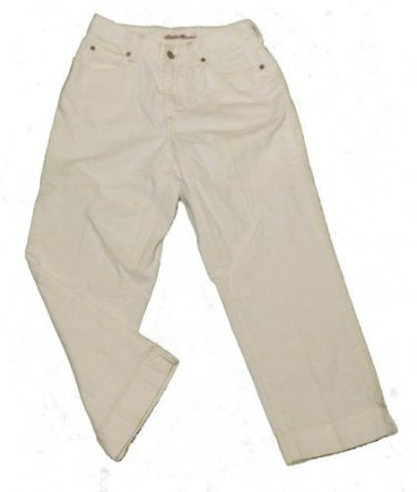 Womens Off White EDDIE BAUER Capris 2R Cotton Blend Inseam 22 1/2