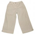 Womens Off White JONES NEW YORK SPORT Capris 4 Inseam 27 100% Cotton
