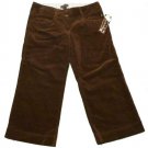 Womens Brown MY MICHELLE Corduroy Capris 11 NWT Inseam 22 1/2 Cotton Blend