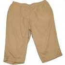 Womens Brown ALLISON DALEY Woman Capris 22W NWT 100% Polyester Inseam 19 3/4