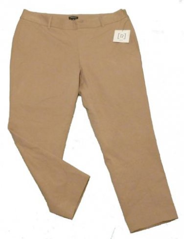 Womens Brown RELATIVITY Capris 14P NWT Cotton Blend Inseam 24 Petites