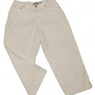 Womens White EDDIE BAUER Capris 8 Inseam 21 1/2 100% Cotton