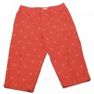 Womens Red White LIZ CLAIBORNE Audra Style Capris 12 100% Cotton Inseam 17 1/4