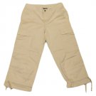 Womens Tan BOSTON PROPER Capris 2P 100% Cotton Inseam 21 Petites