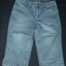 Womens Blue RUFF HEWN Capris Pants 8 Inseam 16 1/4 Blues Cotton Blend