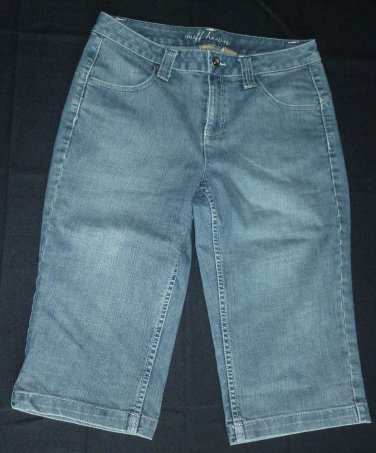 Womens Blue RUFF HEWN Capris Pants 8 Inseam 16 1/4 Blues Cotton Blend