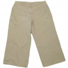 Womens Tan BROOKS BROTHERS Stretch Capris 16 Inseam 23 Cotton Blend