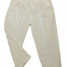 Womens White A NEW APPROACH Pleated Capris 8 Cotton Blend Inseam 23