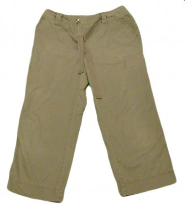 Womens Green ST JOHN'S BAY Capris 10P 100% Cotton Inseam 22 Petites