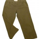 Womens Green J CREW Favorite Fit Capris 4 X  21 1/4 100% Cotton