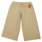 Womens Brown FADED GLORY Capris 4 NWT Cotton Blend Inseam 20
