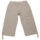 Womens Gray Off White LEE One True Fit Lower On The Waist Capris 4M Cotton Blend