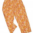 Womens Yellow Orange White ALANNI Capris Pants 12 Inseam 20 3/4 Cotton Blend