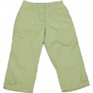 Womens Green CHRISTOPHER & BANKS Capris Pants 8 100% Cotton Inseam 20