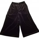 Womens Black WHITE STAG Velour Capris S Small 4/6 X 21 Polyester Blend
