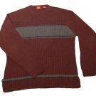 Mens Maroon Gray ARROW Pullover Sweater M Medium 100% Cotton