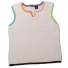 Womens Multi-Color KNIT CHIC Pullover Sleeveless Blouse Medium Rayon Blend
