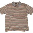 Mens Blue Gray White ALAN FLUSSER GOLF Polo Shirt Large